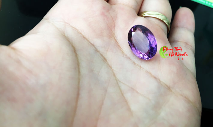 mặt đá thạch anh tím hình oval